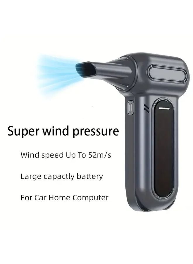 Silvery Mini Turbine Jet Fan Handheld Blower For Cooling Dust Removal Cleaning - Image 1